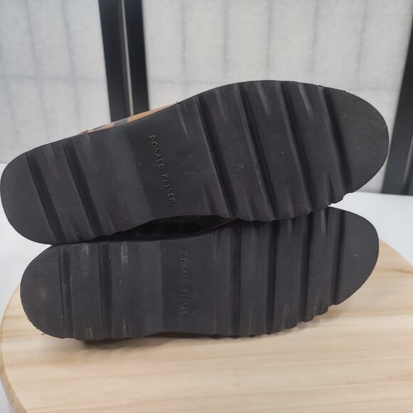 Donald J Pliner Carsyn Leopard Lug Sole Chelsea Tan & Black Boots Women US 9M - Picture 12 of 14